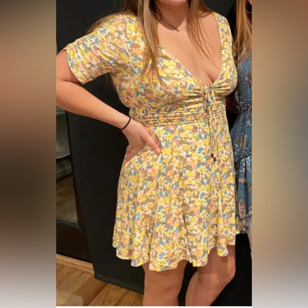 Free people Forget-Me-Not Floral Dress in yellow